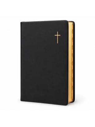 Біблія в чорній обкладинці зі штучної шкіри та індексами